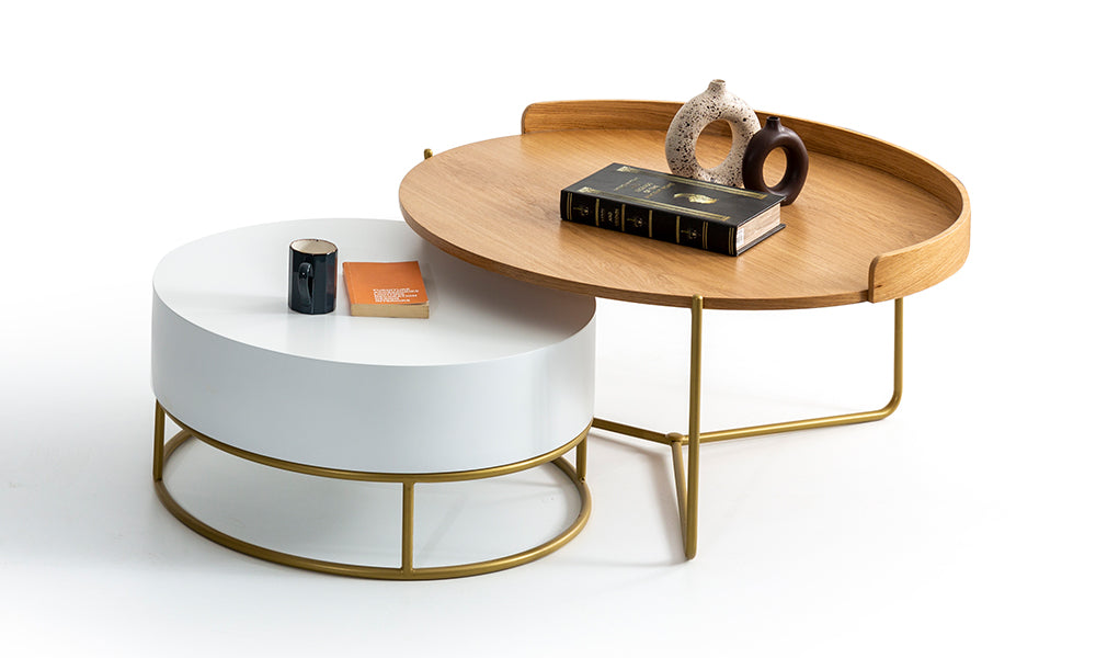 pera 2li yuvarlak orta sehpa