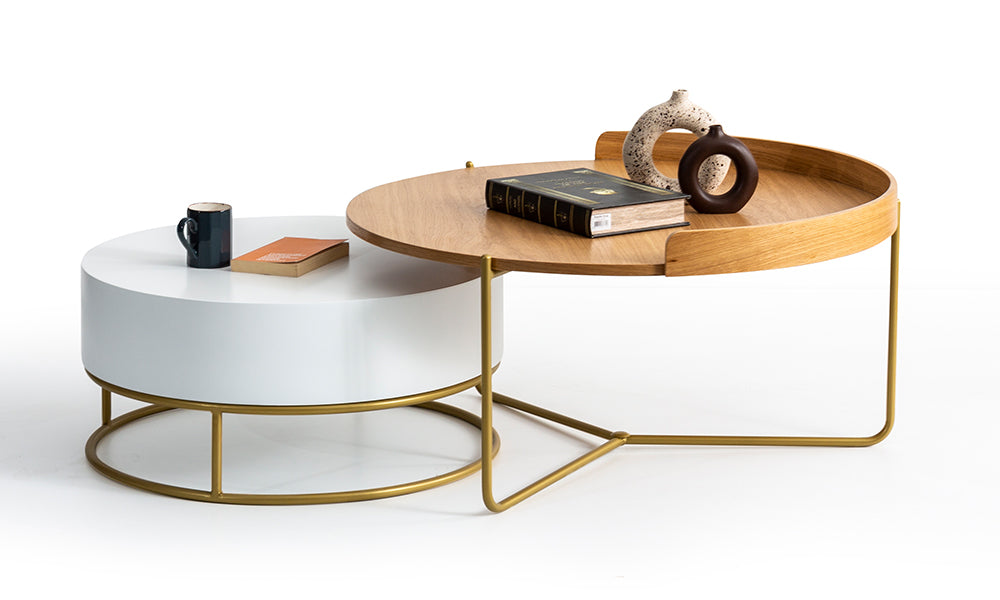 pera 2li yuvarlak orta sehpa