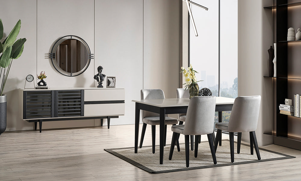 tibet black yemek odasi takimi