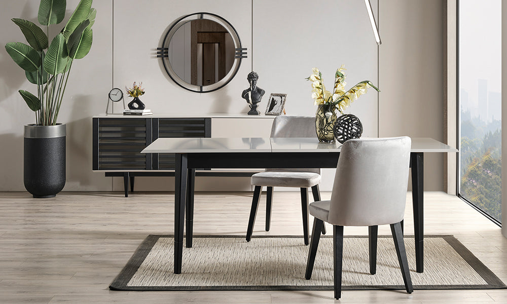 tibet black yemek odasi takimi