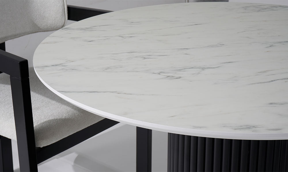 rosier mermer desenli yemek masasi