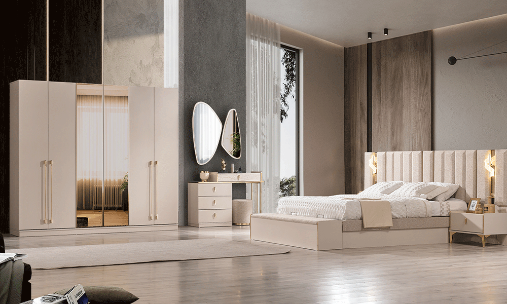 Endam Krem Modern Yatak Odası Takımı | Yatak Odası Takımları