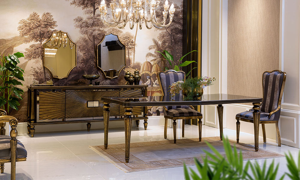 Art Deco Gold Yemek Odası Takımı | Yemek Odası Modelleri