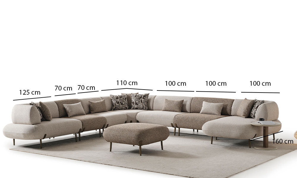 Candy Modern Yataklı U Köşe Koltuk Takımı