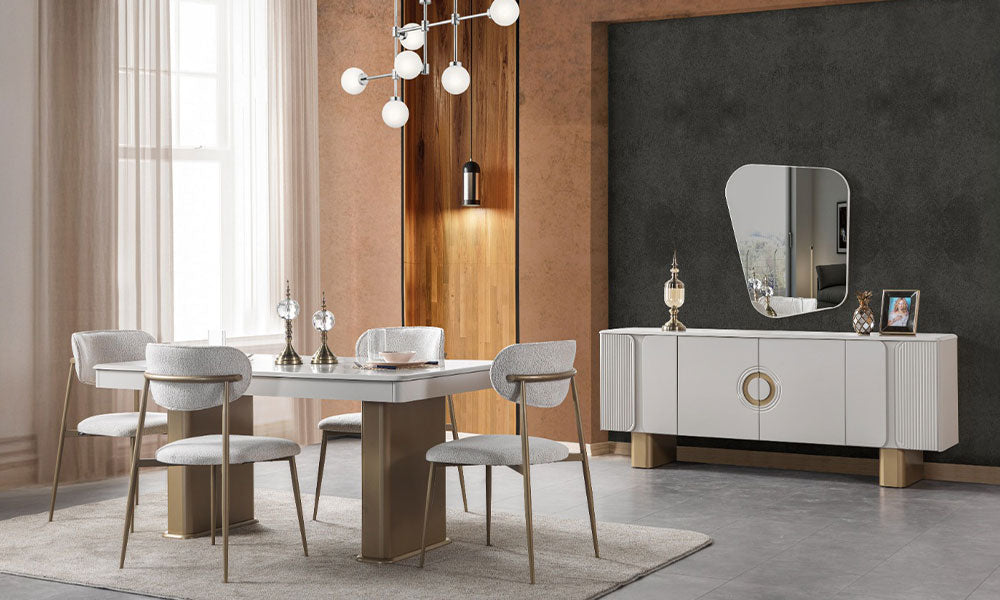 modern gold detayı inegöl yemek odası takımı