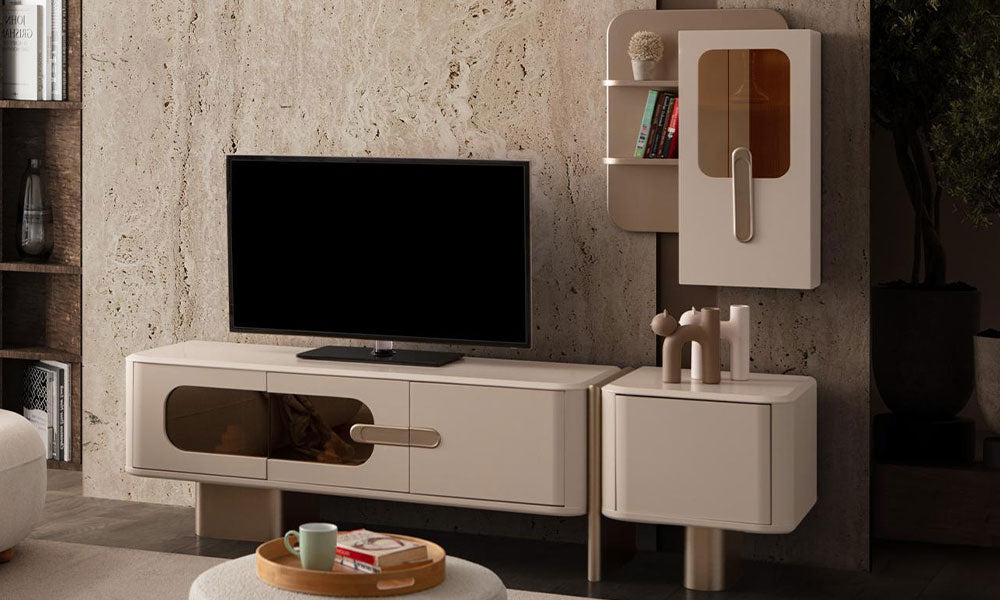 şık görünümlü modern  inegöl mobilya tv ünitesi