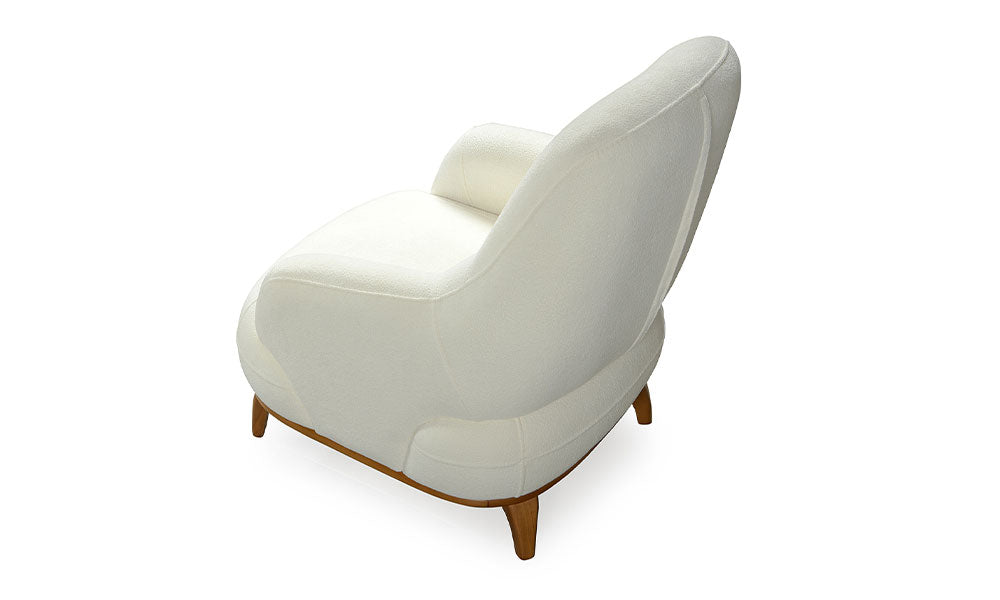 Lotus Modern berjerin sarmalayan ve kavisli sırt tasarımını gösteren arkadan görünümü.