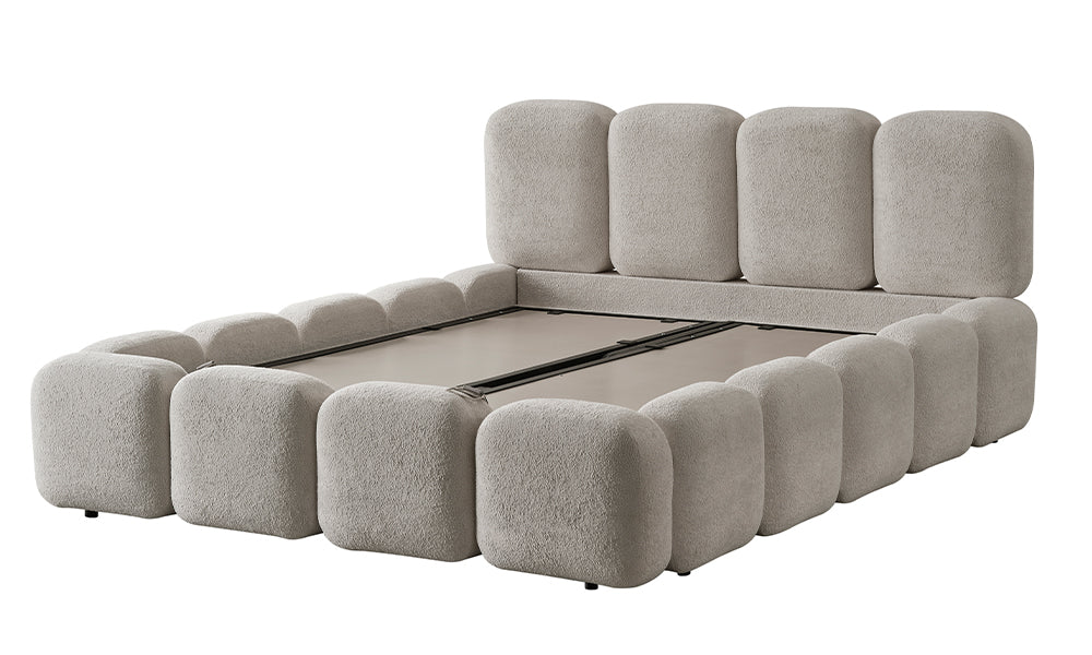 Luxury Modern Baza Başlık, modern tasarımlı çift kişilik bazalı karyola ve genel görünüm