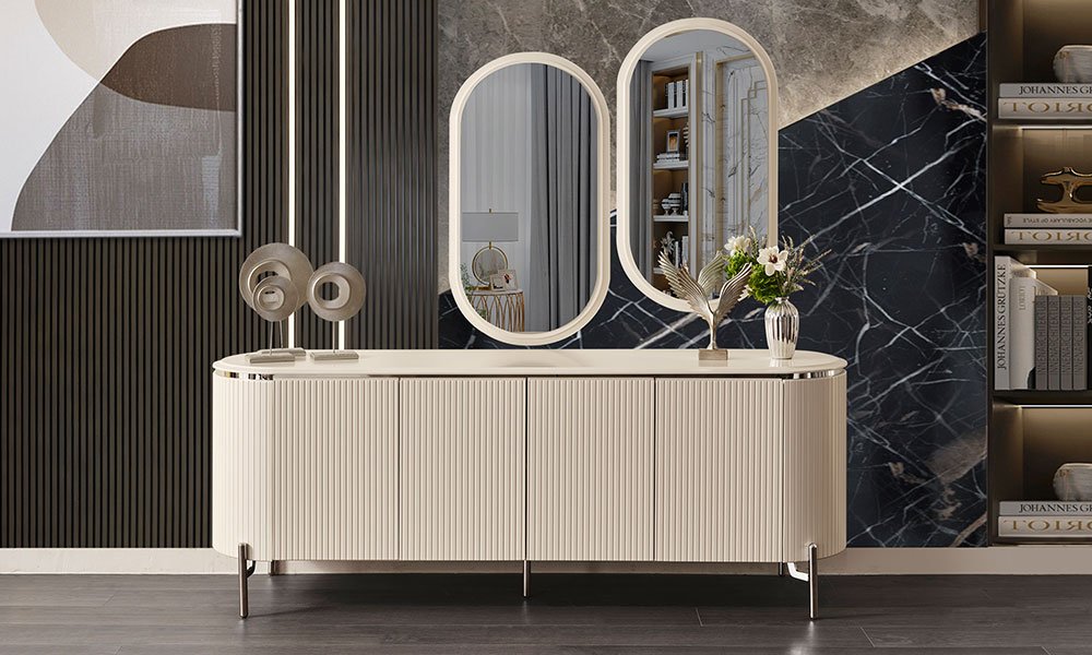 Lyon Krem Modern Komple MDF Konsol